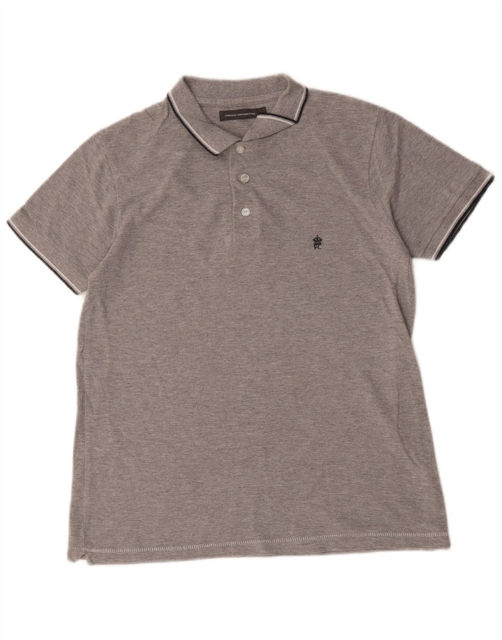 Tricou polo pentru bărbați French Connection, bumbac gri mic