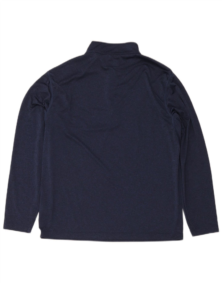 Top de trening Calvin Klein pentru bărbați, cu fermoar, cu gât, mare, bleumarin