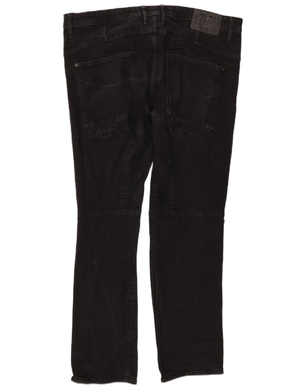 Blugi drepți pentru bărbați Jack & Jones W38 L32 bumbac negru