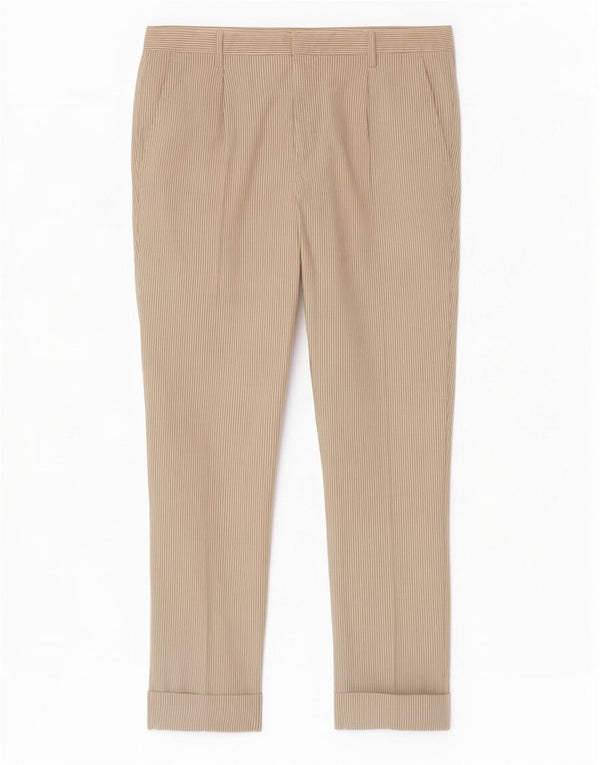 Pantaloni chino pentru bărbați Hugo Boss EU 46 Mici L32 L30 Bej cu dungi