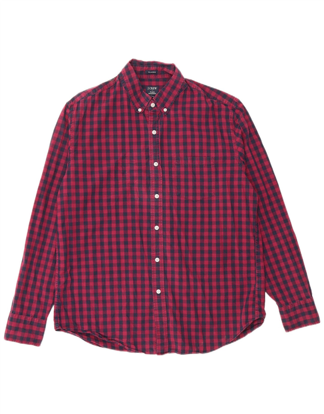 Cămașă clasică pentru bărbați J. CREW, mare din bumbac vichy, albastru bleumarin