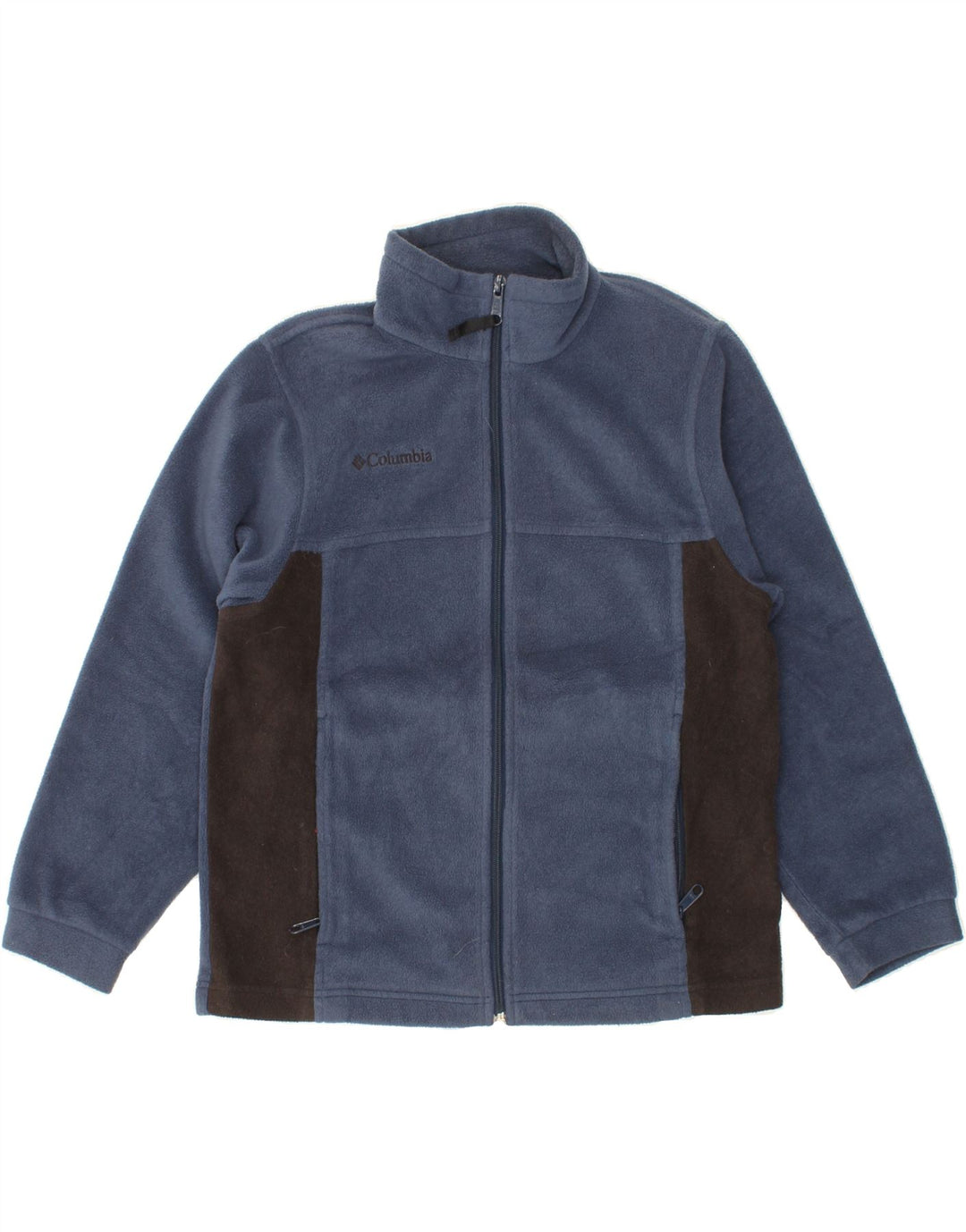 COLUMBIA Boys Fleece Jacket 10-11 Years  Navy Blue Colourblock Polyester Vintage Columbia and Second-Hand Columbia from Messina Hembry 