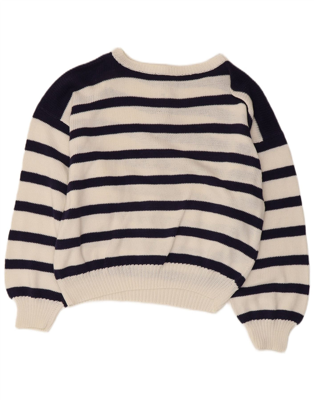 VINTAGE Pulover cu gât de barcă pentru femei UK 14 Mare bleumarin Nautic