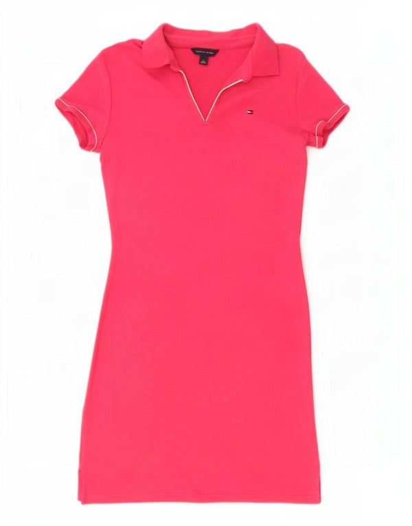 Rochie polo Tommy Hilfiger pentru femei UK 12, bumbac roz mediu