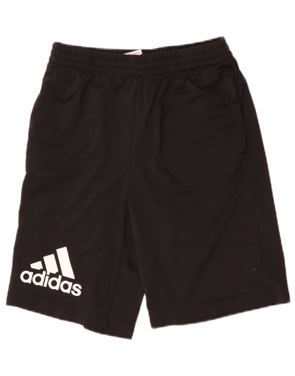 Pantaloni scurți sport adidas Climalite Graphic pentru băieți 13-14 ani, poliester negru
