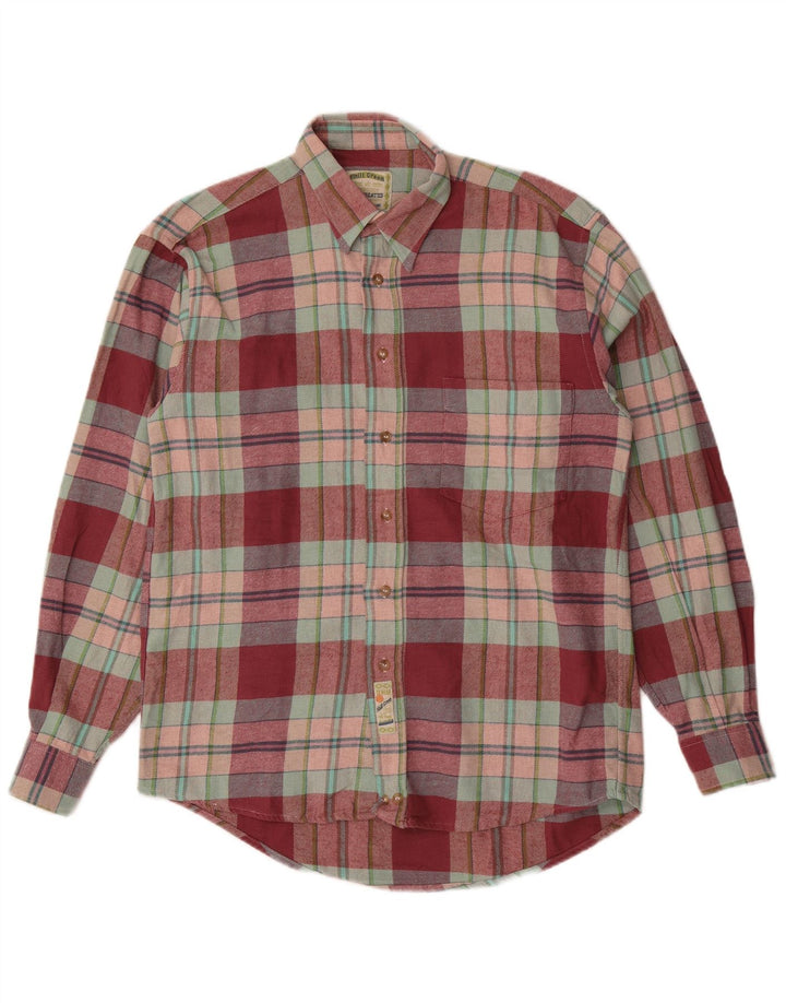 Cămașă Vintage pentru bărbați din flanel Mărimea 40 15 3/4, roșu mediu, caroserie