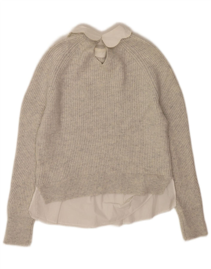 Pulover Ted Baker pentru femei, supradimensionat, cu gâtul turn, lână gri US 0 2XS