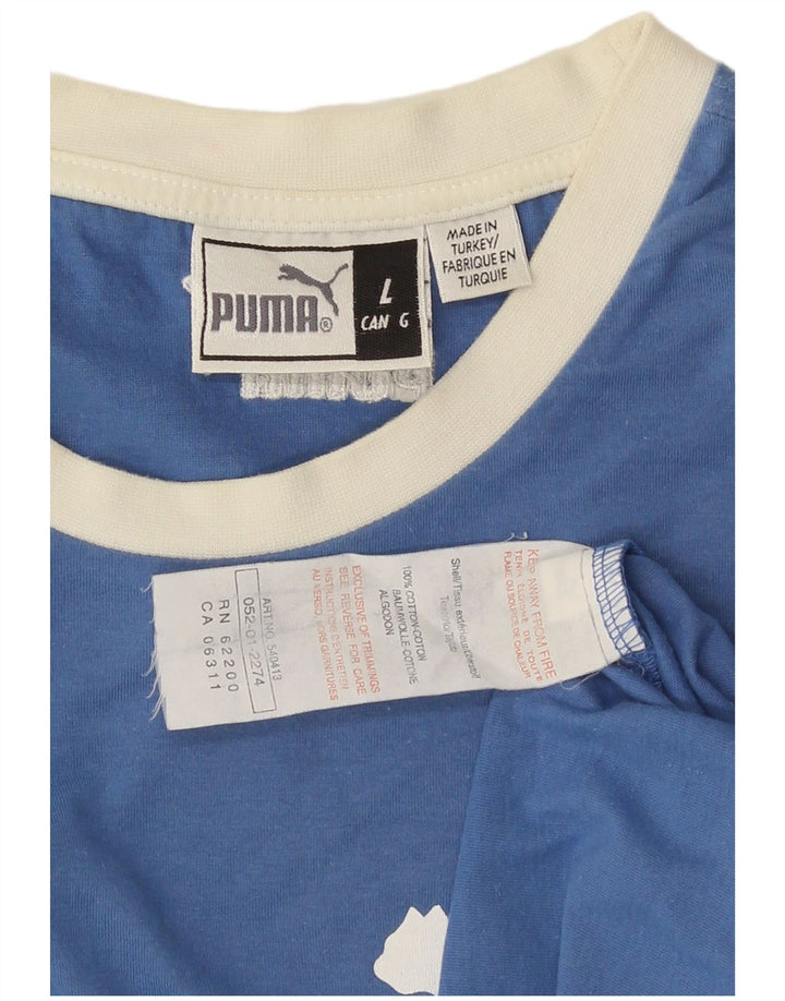 Tricou grafic Puma pentru bărbați Top mare, albastru, bumbac