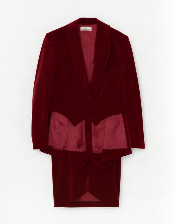 Set de fuste din velur pentru femei Atos Lombardini UK 10 Small W28 Burgundy