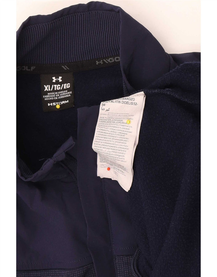 Pulover pentru bărbați Under Armour, cu fermoar și gât, XL, poliester bleumarin