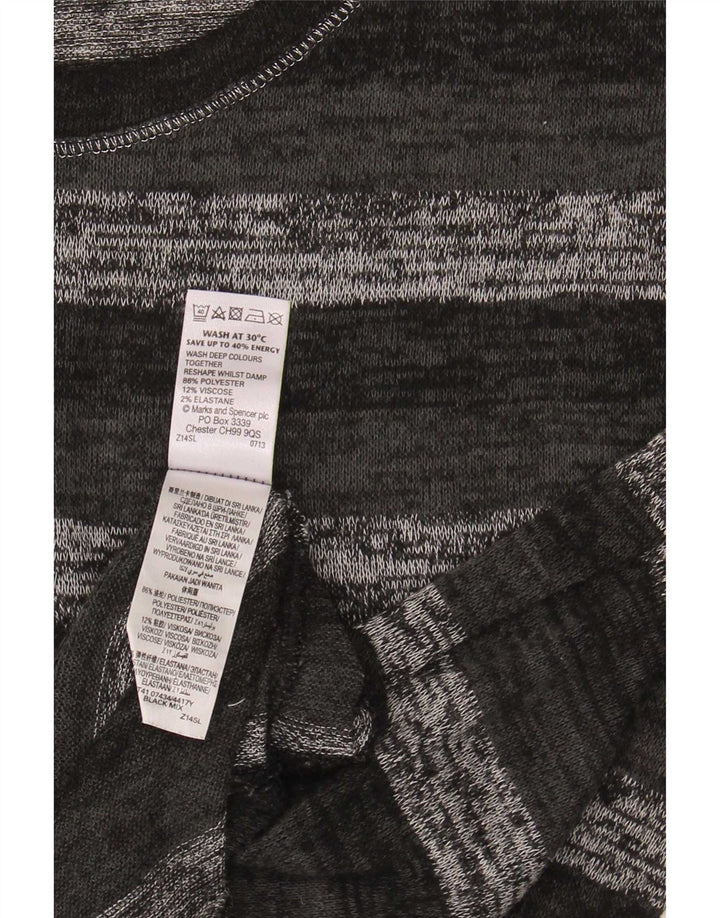 Marks & Spencer Top supradimensionat pentru femei cu mâneci 3/4 UK 10, mic, gri cu dungi