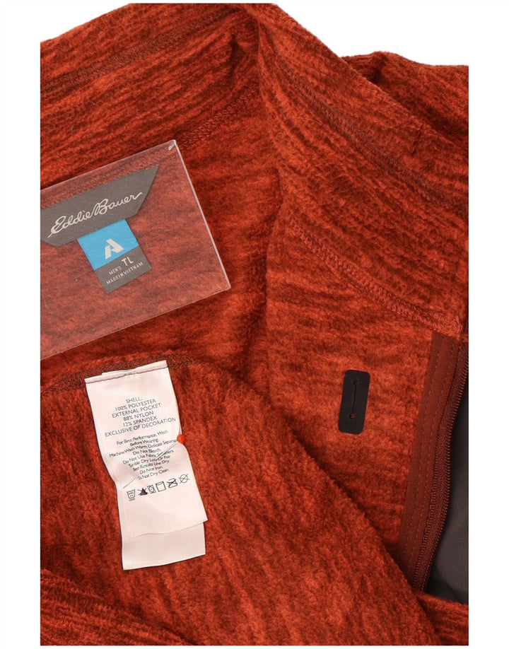 Pulover din lână pentru bărbați Eddie Bauer, cu fermoar, poliester mare portocaliu