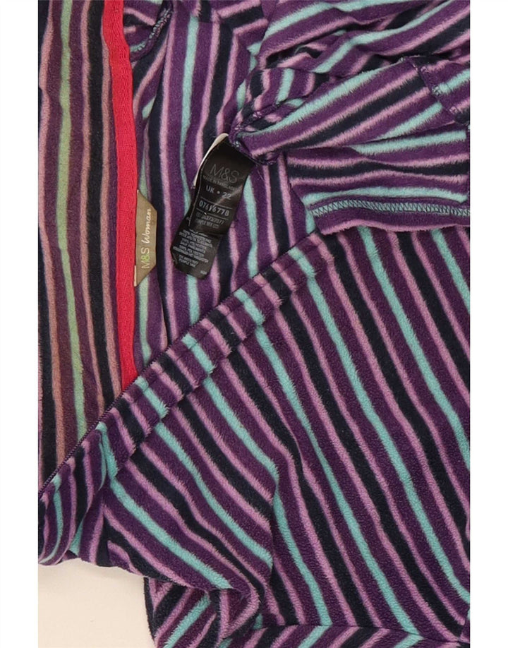 Jachetă fleece pentru femei Marks & Spencer UK 22 2XL Poliester cu dungi violet