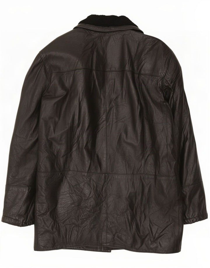 Geaca de piele vintage pentru barbati IT 48 Medium Black