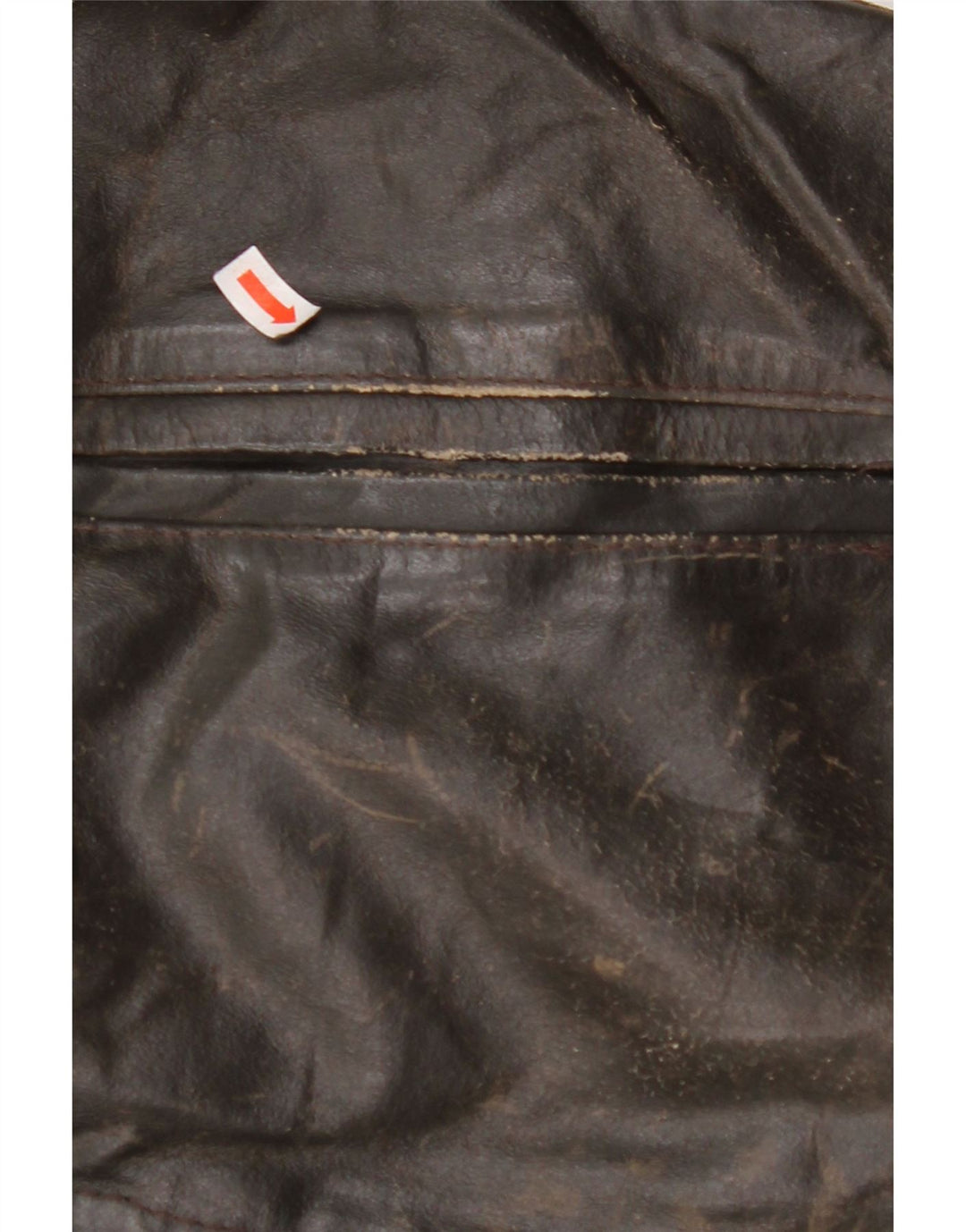 Jachetă de piele pentru femei VINTAGE cu mâneci 3/4 UK 14 piele maro medie