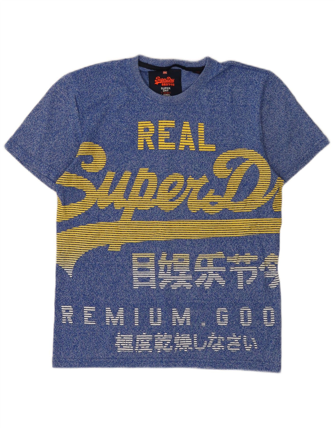 SUPERDRY tricou cu grafic real pentru bărbați Top mic albastru bumbac cu pete
