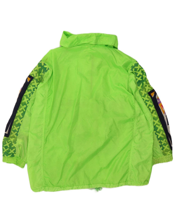 Jachetă de ploaie Anorak vintage pentru bărbați UK 40, mare, verde, geometric, poliester