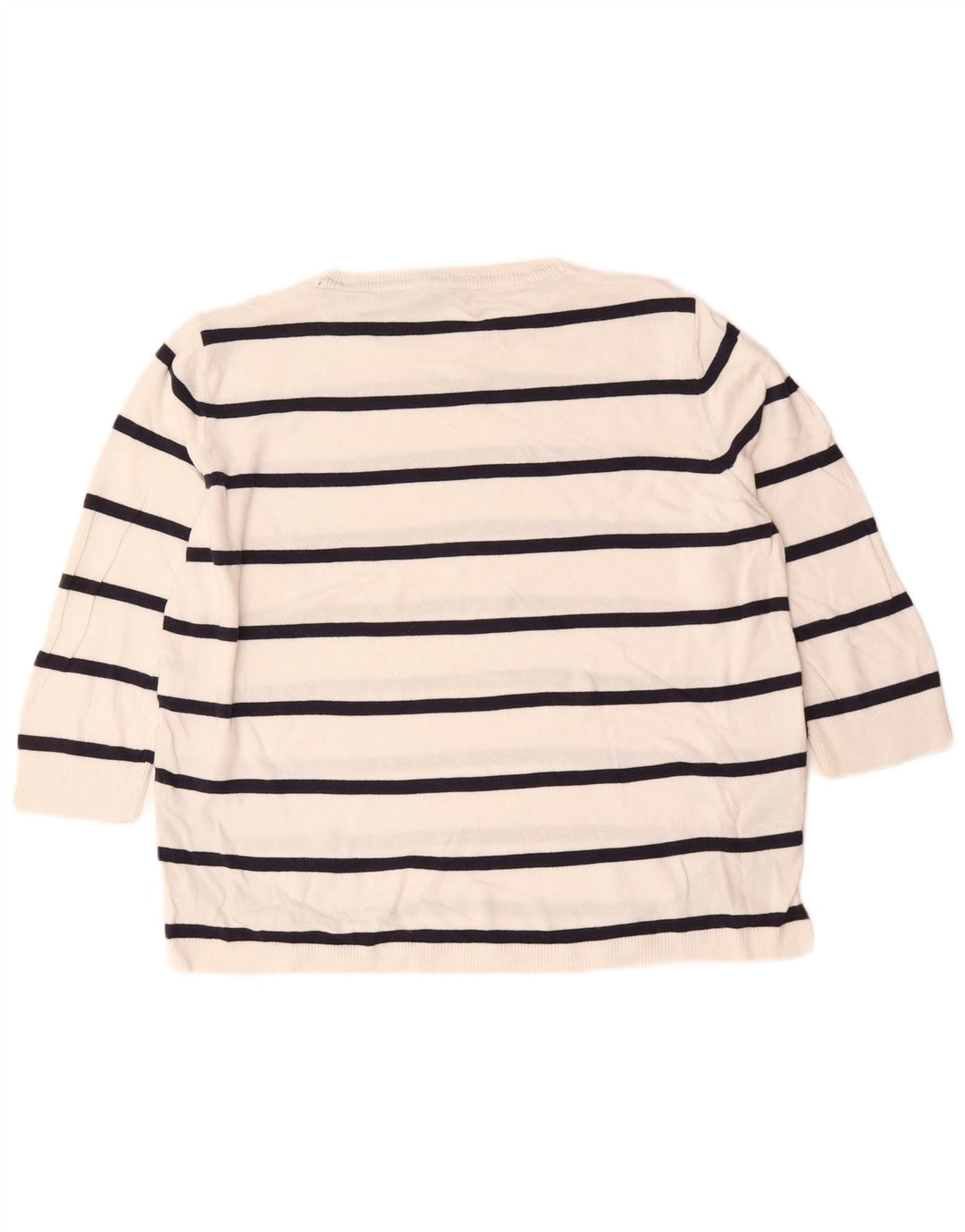 Pulover pentru femei Marks & Spencer cu decolteu rotund, cu dungi albe medii, UK 14