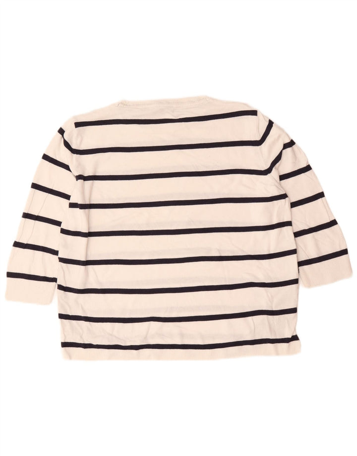 Pulover pentru femei Marks & Spencer cu decolteu rotund, cu dungi albe medii, UK 14