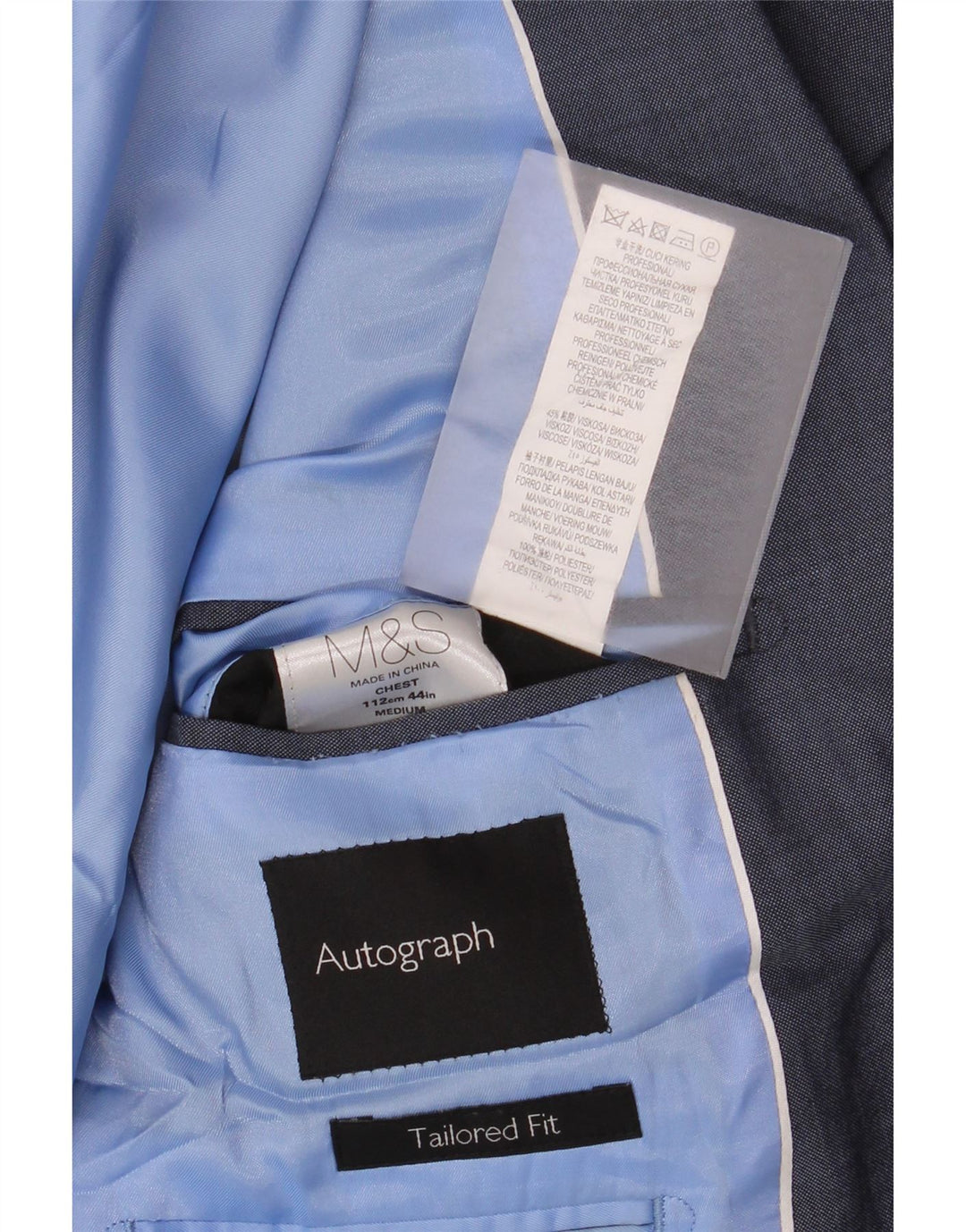 Jachetă pentru bărbați Marks & Spencer Tailored Fit Blazer UK 38 Medium Bleumarin