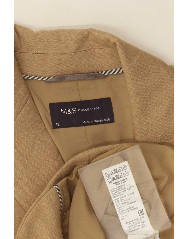 Jachetă pentru femei Marks & Spencer cu 2 nasturi, UK 12, poliester mediu bej