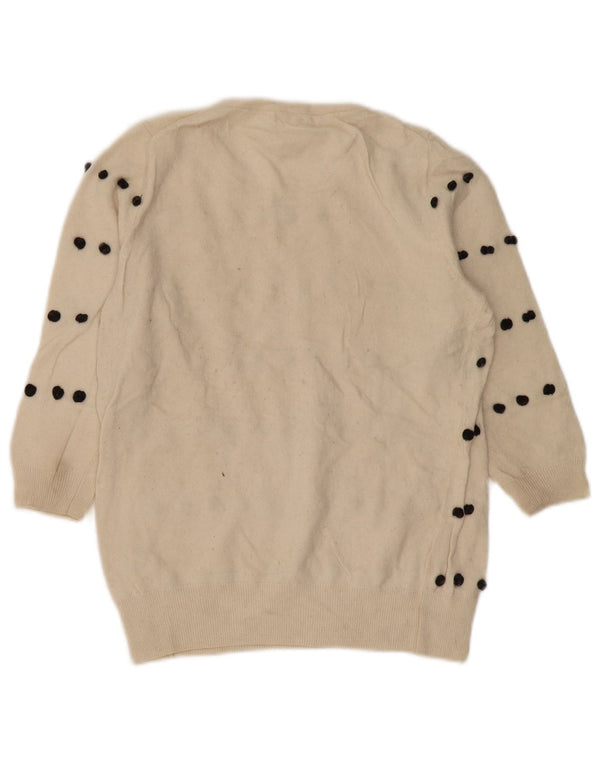 J. Crew Pulover cu gât de barcă pentru femei UK 10 Small din viscoză albă