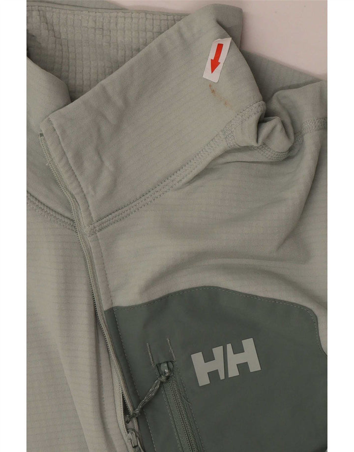 Trening pentru bărbați Helly Hansen, cu fermoar și gât, cu pulover, verde mediu, colorblock