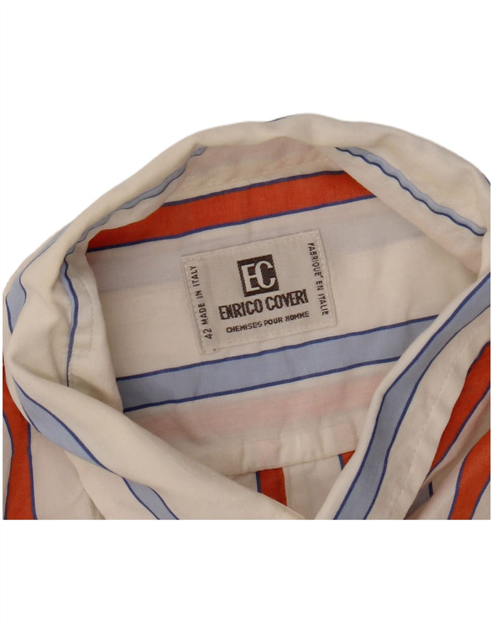 ENRICO COVERI Cămașă cu mânecă scurtă pentru bărbați Mărimea 42, mare, cu dungi albe