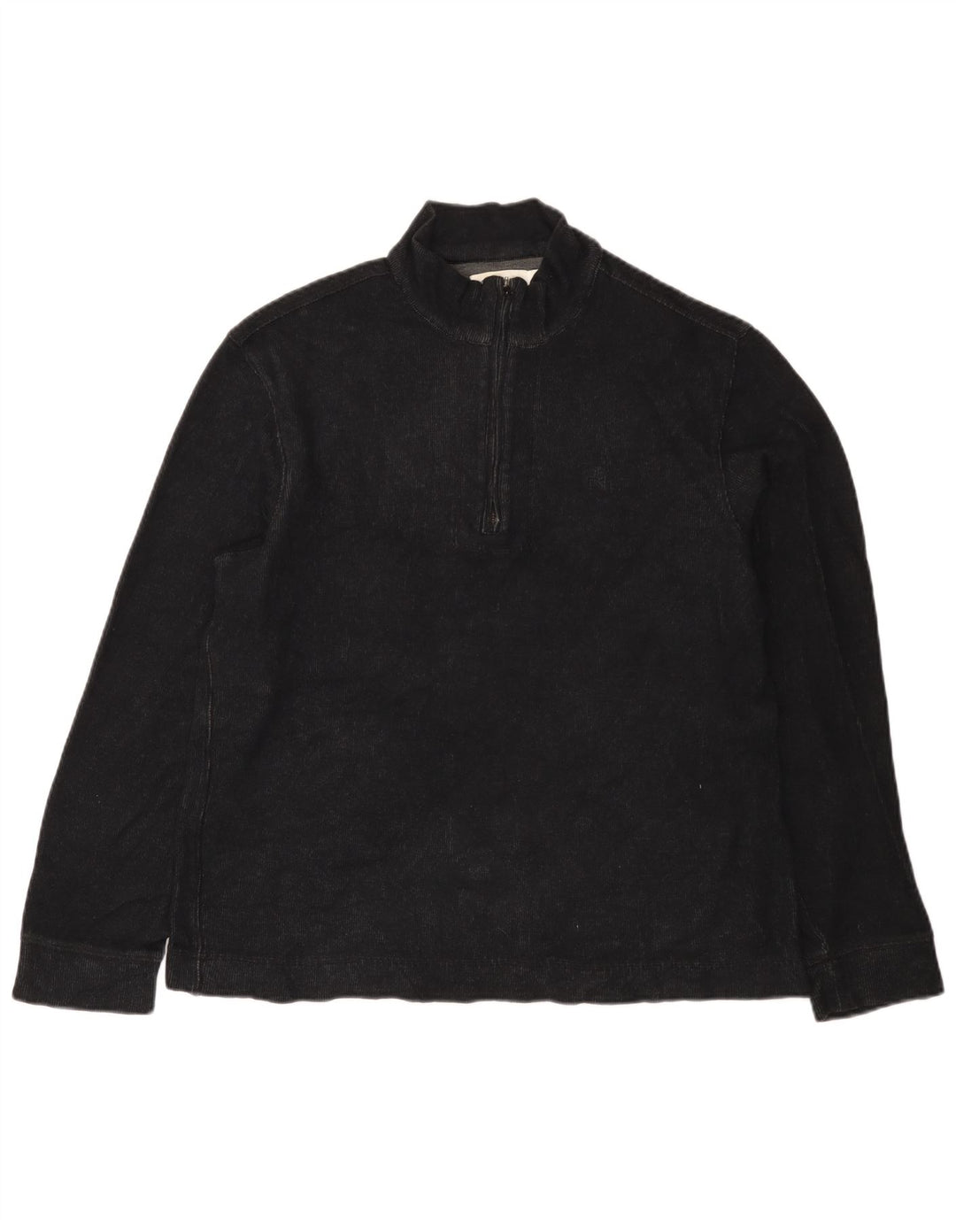 Pulover Calvin Klein pentru bărbați, cu fermoar și gât, bumbac mediu negru