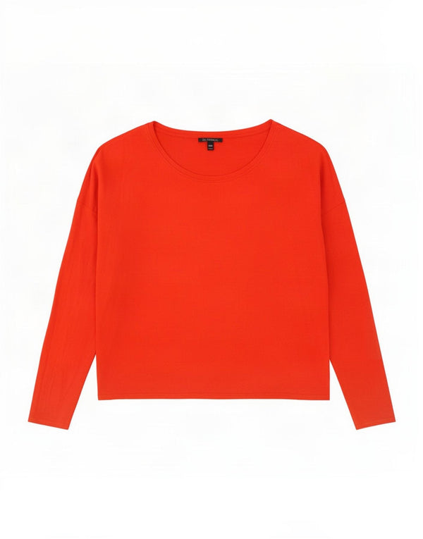 Topshop Top supradimensionat pentru femei cu mânecă lungă UK 14, mare, roșu, viscoză