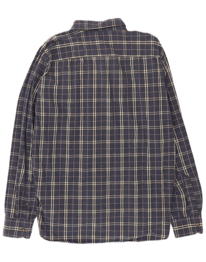 Cămașă Benetton pentru bărbați 2XL, bumbac cu carouri bleumarin