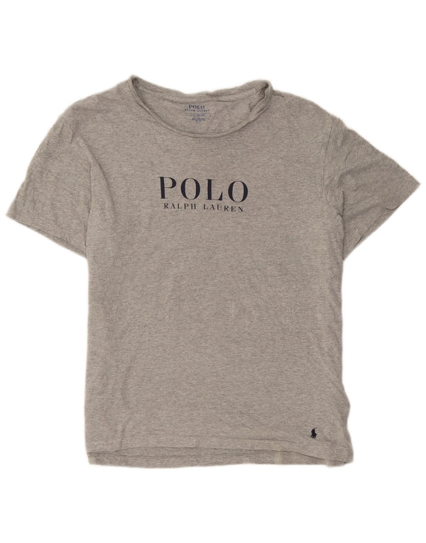 Tricou grafic Polo Ralph Lauren pentru femei Top UK 16 mare bumbac gri