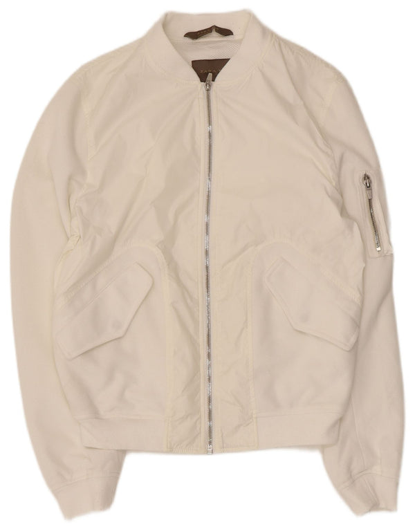 Jachetă Bomber pentru bărbați Zara UK 38 Medium White Nylon