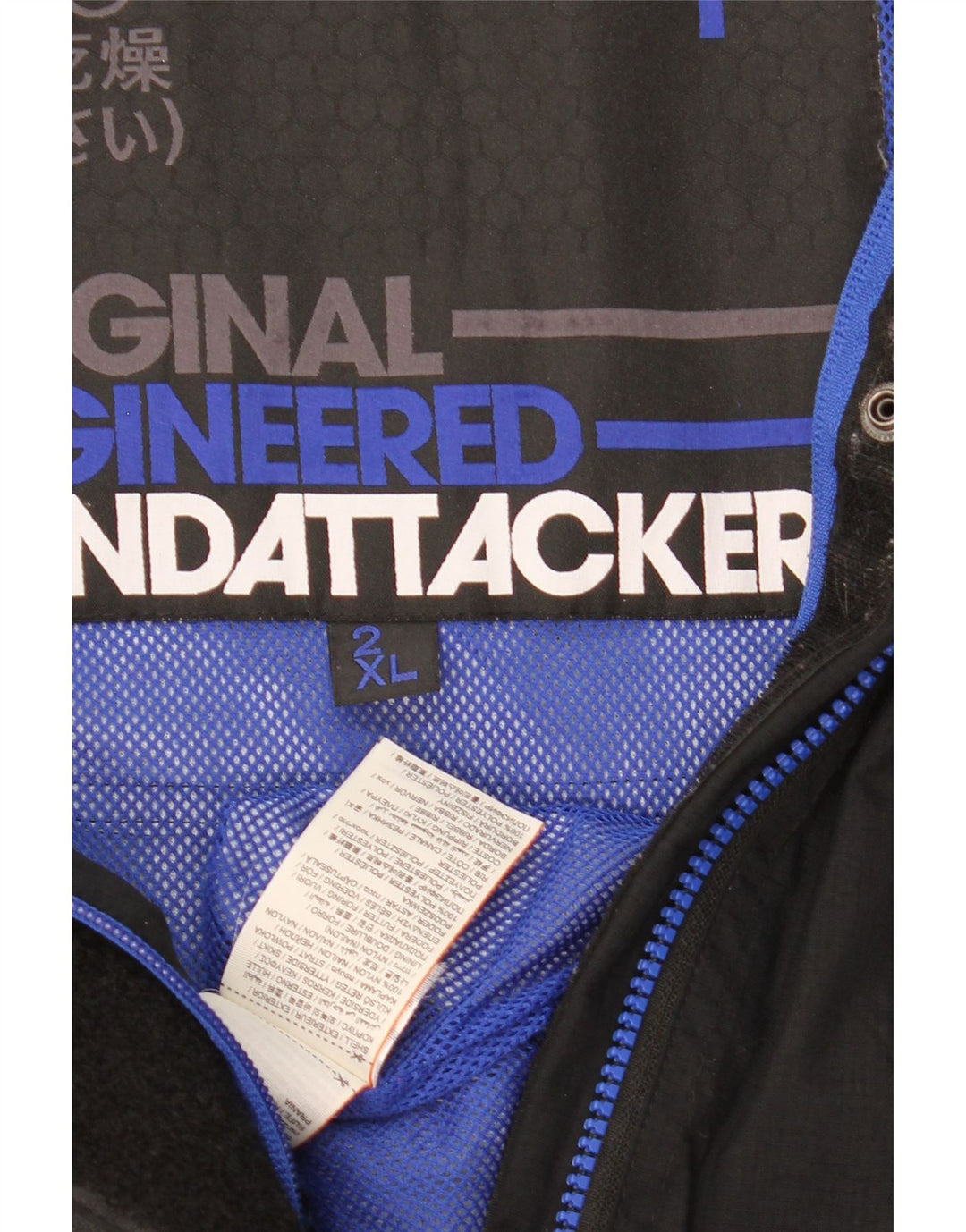 SUPERDRY Jachetă de ploaie grafică The Wind Attacker pentru bărbați UK 44 2XL Nylon negru