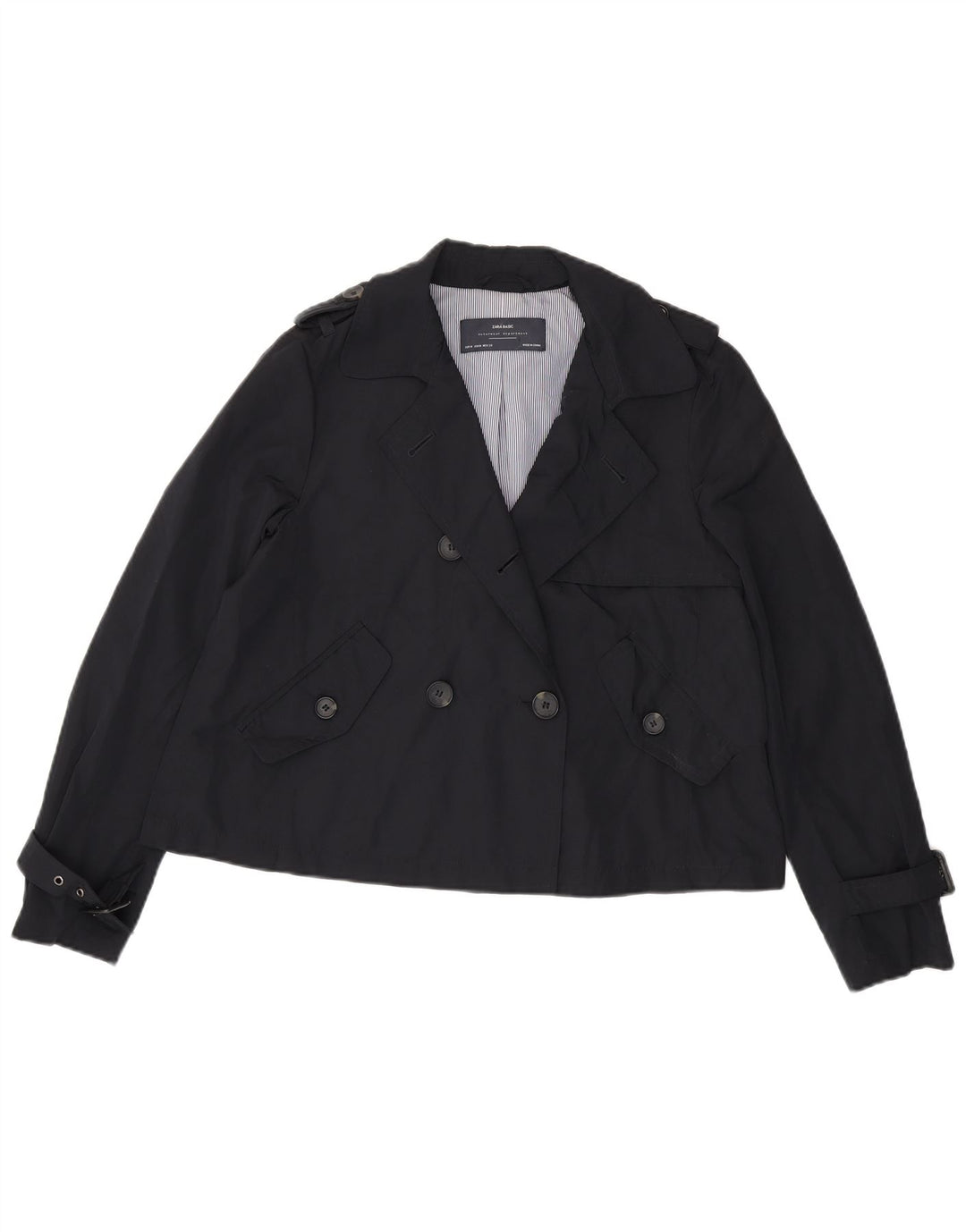 Palton pentru femei Zara UK 14 Medium Bleumarin Poliester
