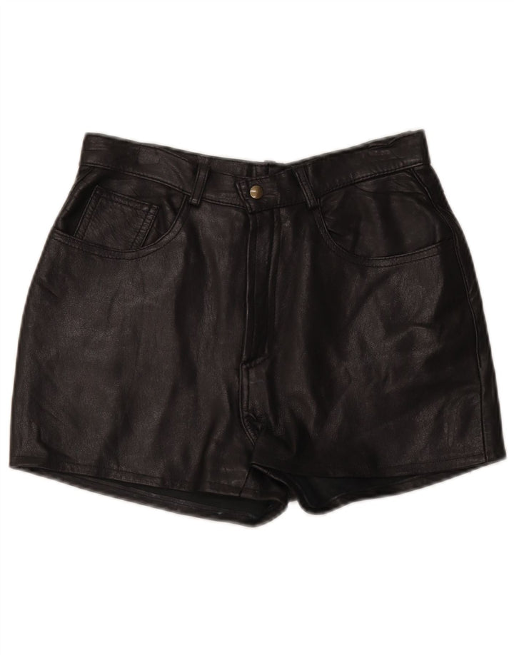 Pantaloni scurti din piele vintage pentru femei W28 Medium Black