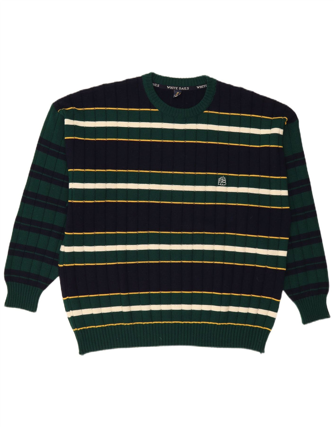 Pulover pentru bărbați White Sails cu decolteu triplu, 2XL, bleumarin, cu dungi