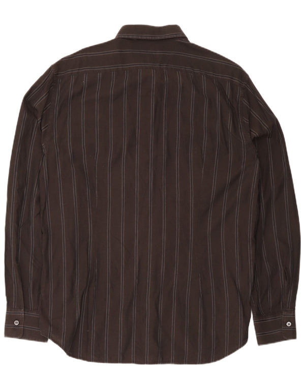 Cămașă pentru bărbați Trussardi Jeans 2XL, bumbac cu dungi maro