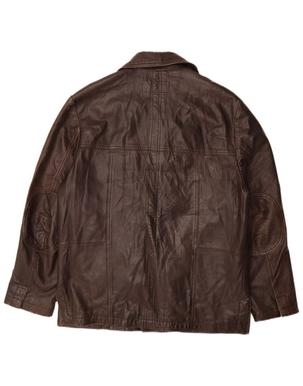 Jachetă din piele vintage pentru bărbați EU 48 din piele maro medie