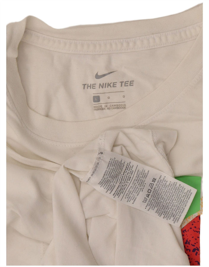 Tricou grafic Nike pentru bărbați Top mare din bumbac alb