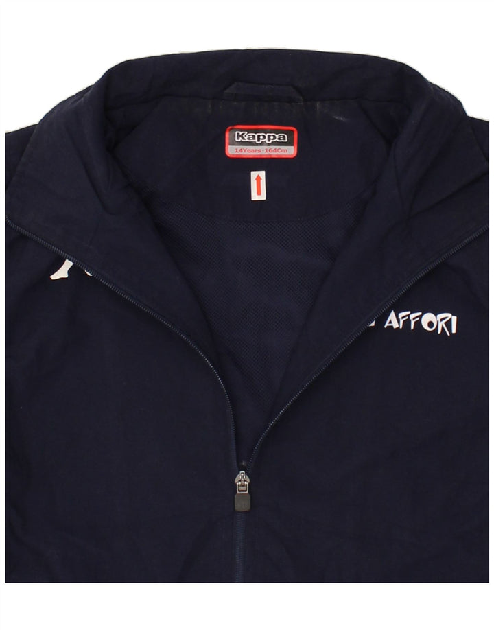 KAPPA Boys Graphic Tracksuit Top Jacket 13-14 Years Navy Blue Polyester Vintage Kappa and Second-Hand Kappa from Messina Hembry 