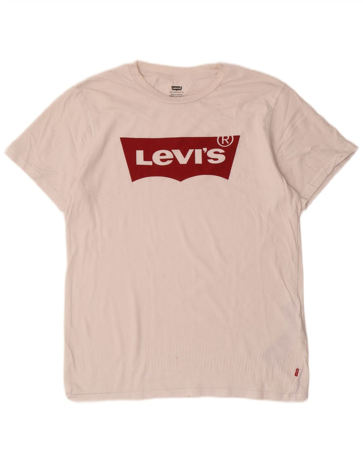 Tricou grafic Levi's pentru bărbați Top mic, alb, bumbac