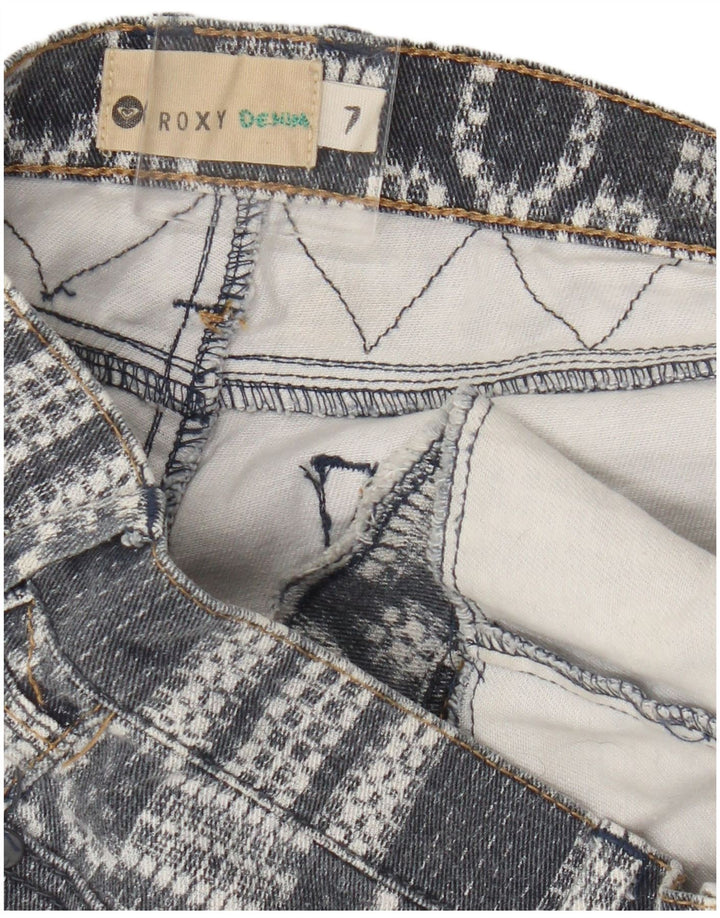 Pantaloni scurți din denim Roxy pentru femei US 7 Medium W30 Blue Geometric