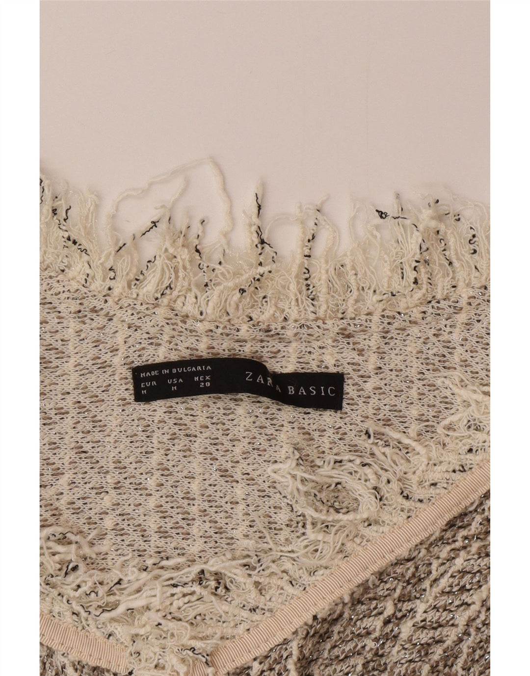 Pulover cardigan deschis pentru femei Zara UK 12 Medium Gri cu dungi