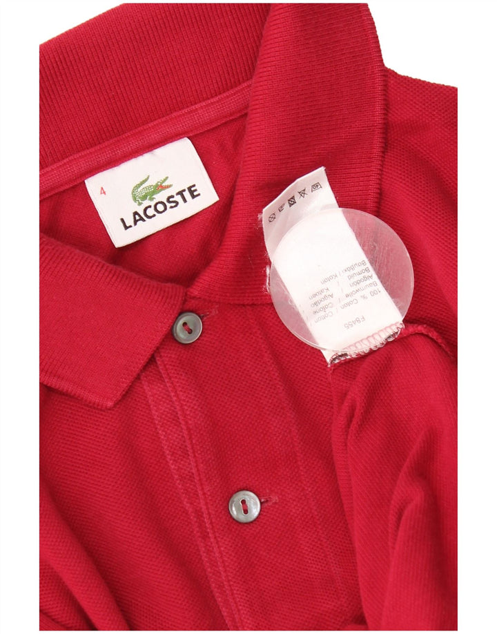 Tricou polo Lacoste pentru bărbați, mărimea 4, bumbac roșu mediu