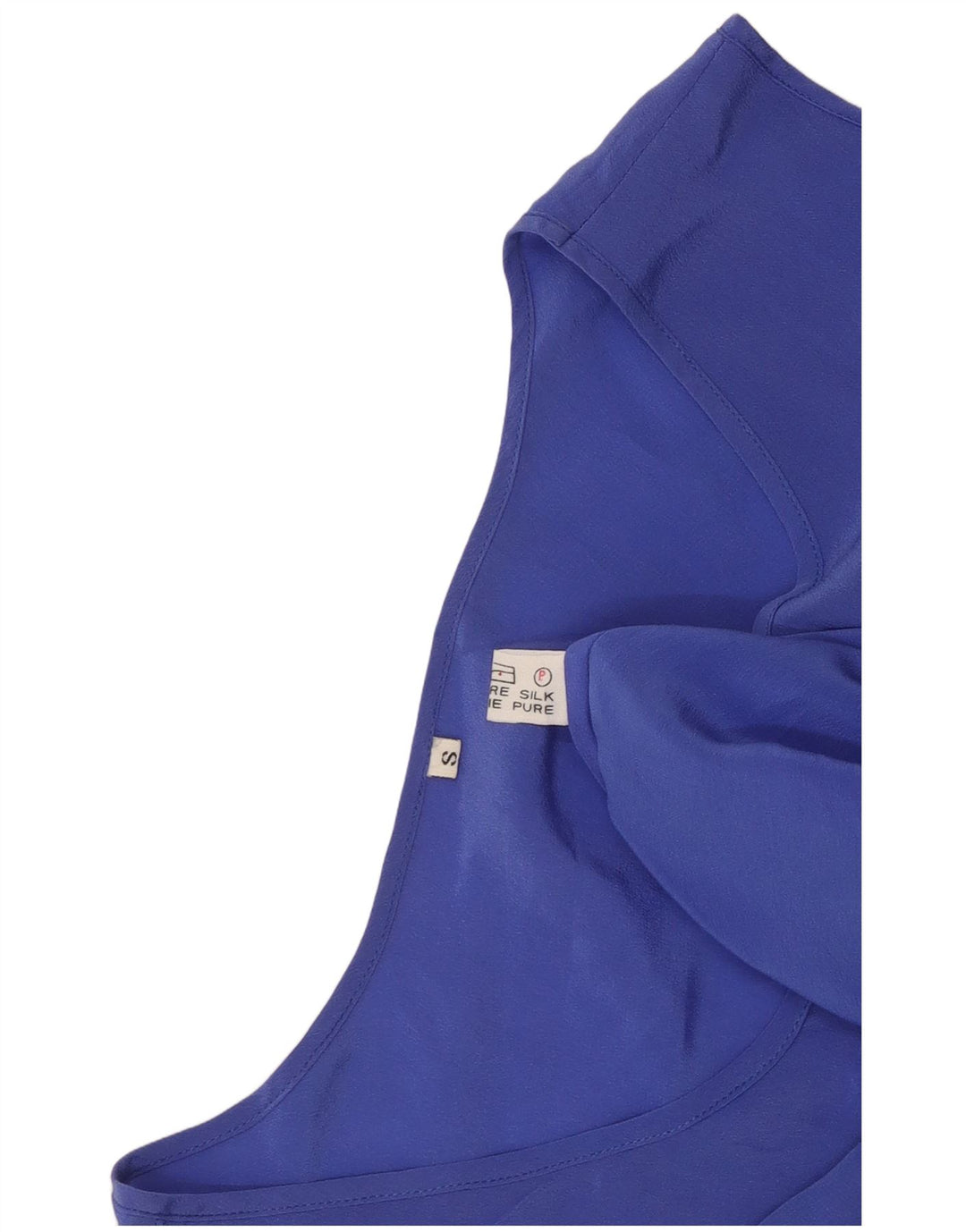 Vestă Vintage pentru femei See Through Vest UK 8 Small Blue Silk