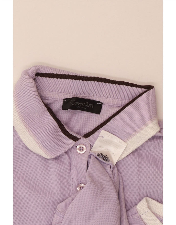 CALVIN KLEIN Tricou polo fără mâneci pentru femei UK 4 XS bumbac violet