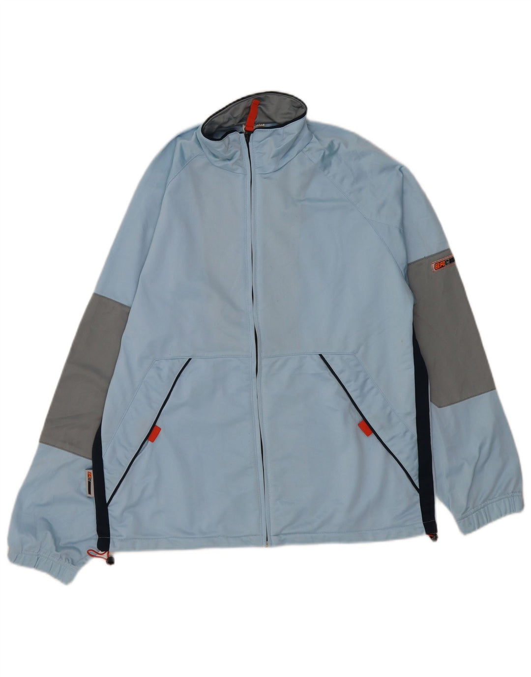 Jachetă de trening BRUGI pentru bărbați, albastru mediu, poliester bloc de culoare