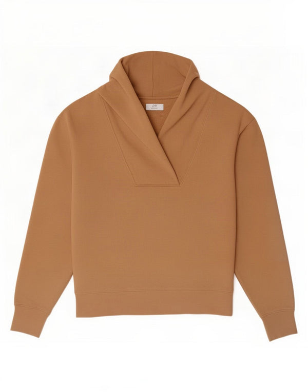 Pulover pentru damă Zara, cu gât șal, bumbac mediu, bej, UK 14