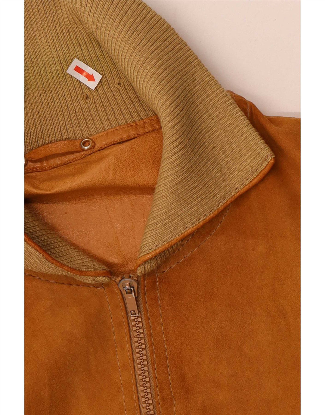 Bomber vintage pentru bărbați din piele intoarsa UK 36 Mic din piele maro